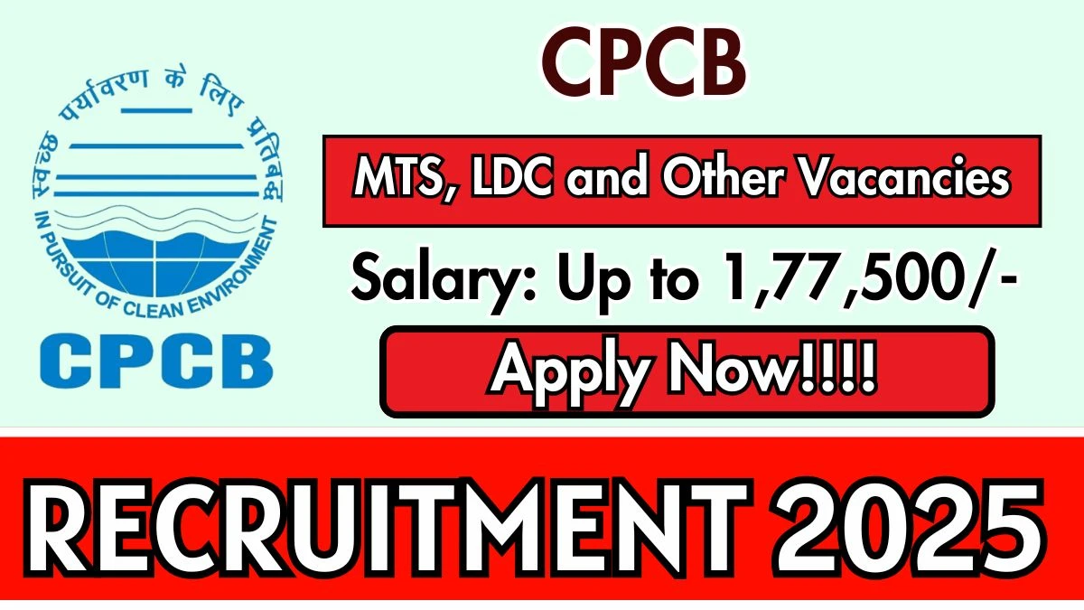 CPCB Various Posts Online Form 2025